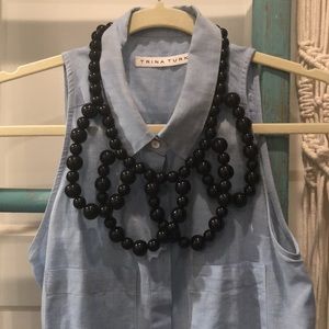 Trina Turk Black Beaded Necklace